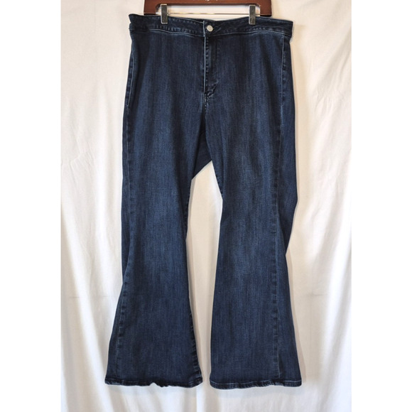 Anthropologie Pilcro Dark Wash Womens Flare Leg Jeans 18W X 30.5 - Picture 2 of 6